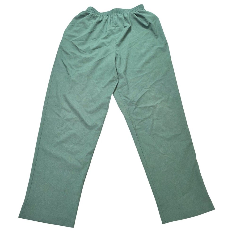 BonWorth‎ Elastic Waist Pull On Pants Women's Size M Green Straight Leg